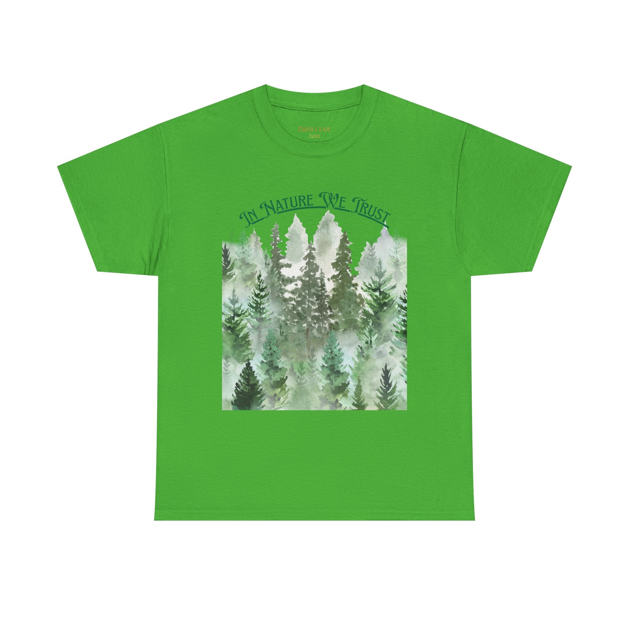 Copy of In Nature We Trust T-Shirt | Watercolor Forest Trees, Outdoors Nature Tee