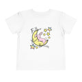Sleeping Bunny on Moon toddler tee | pastel stars, I’ll Brew Dream design