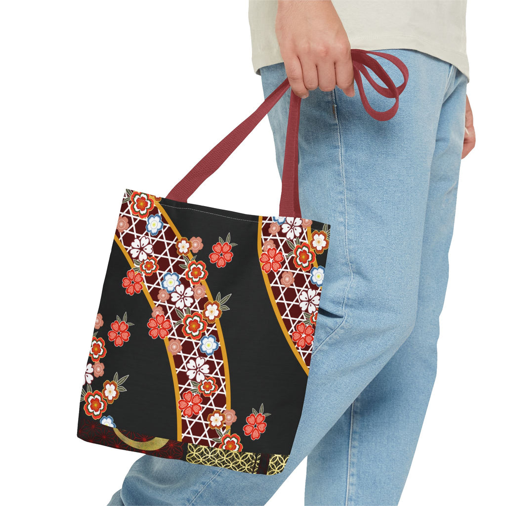 Copy of Floral Kimono Wave Tote Bag | Japanese Sakura Pattern