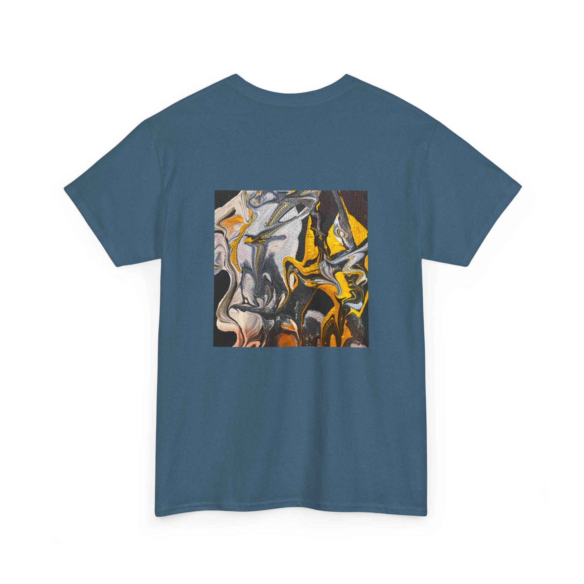 Black and Gold Marble Abstract Tee |  Art Print T-Shirt