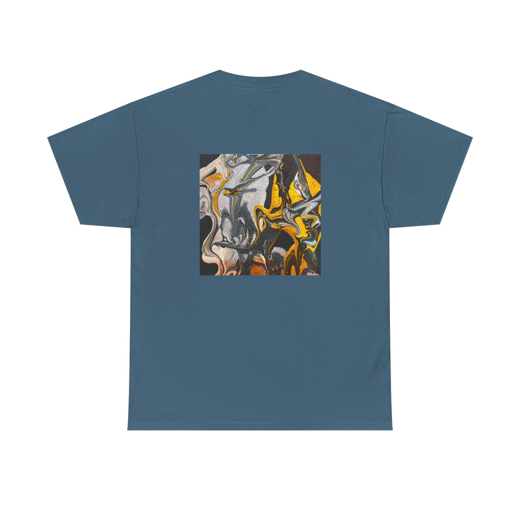 Black and Gold Marble Abstract Tee |  Art Print T-Shirt