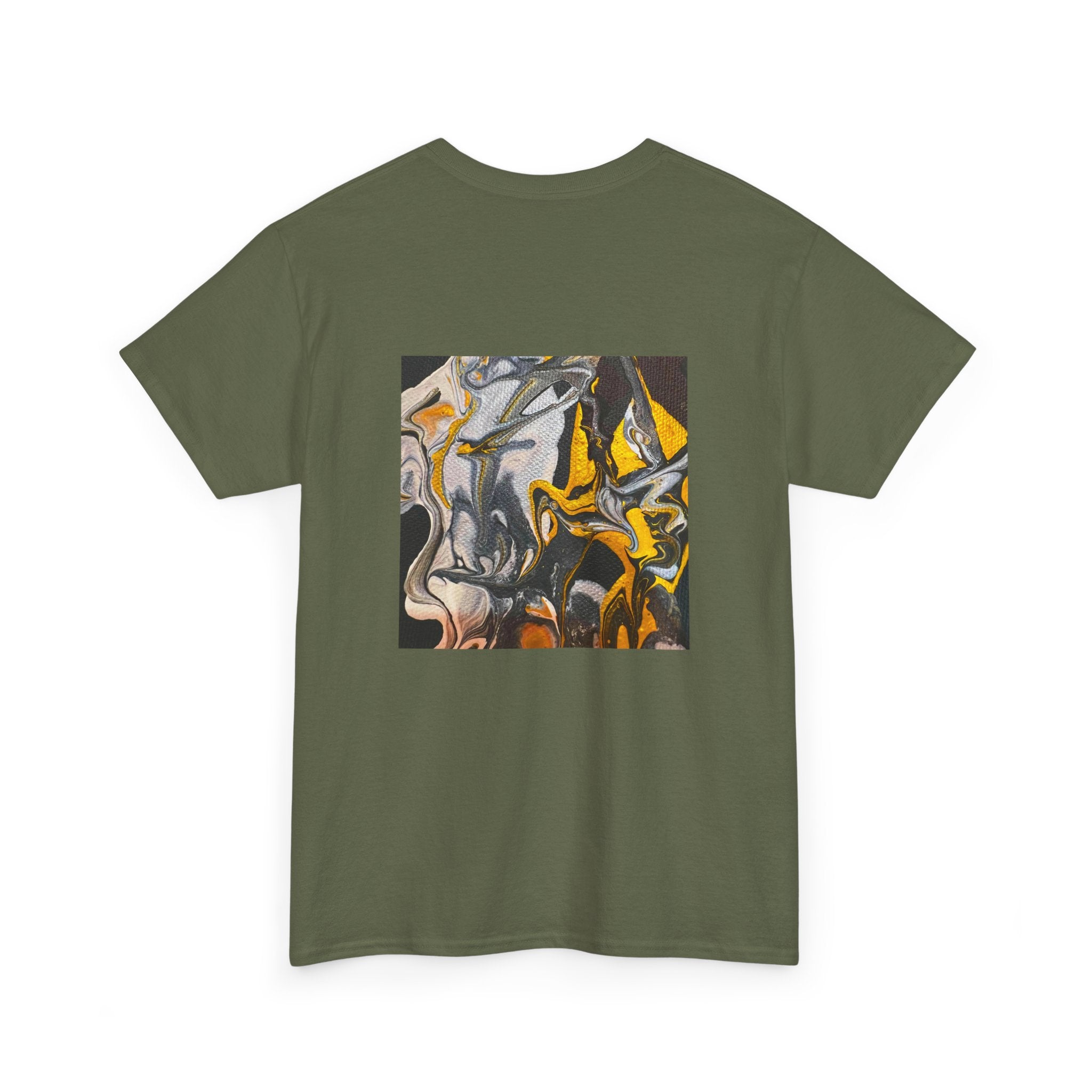 Black and Gold Marble Abstract Tee |  Art Print T-Shirt