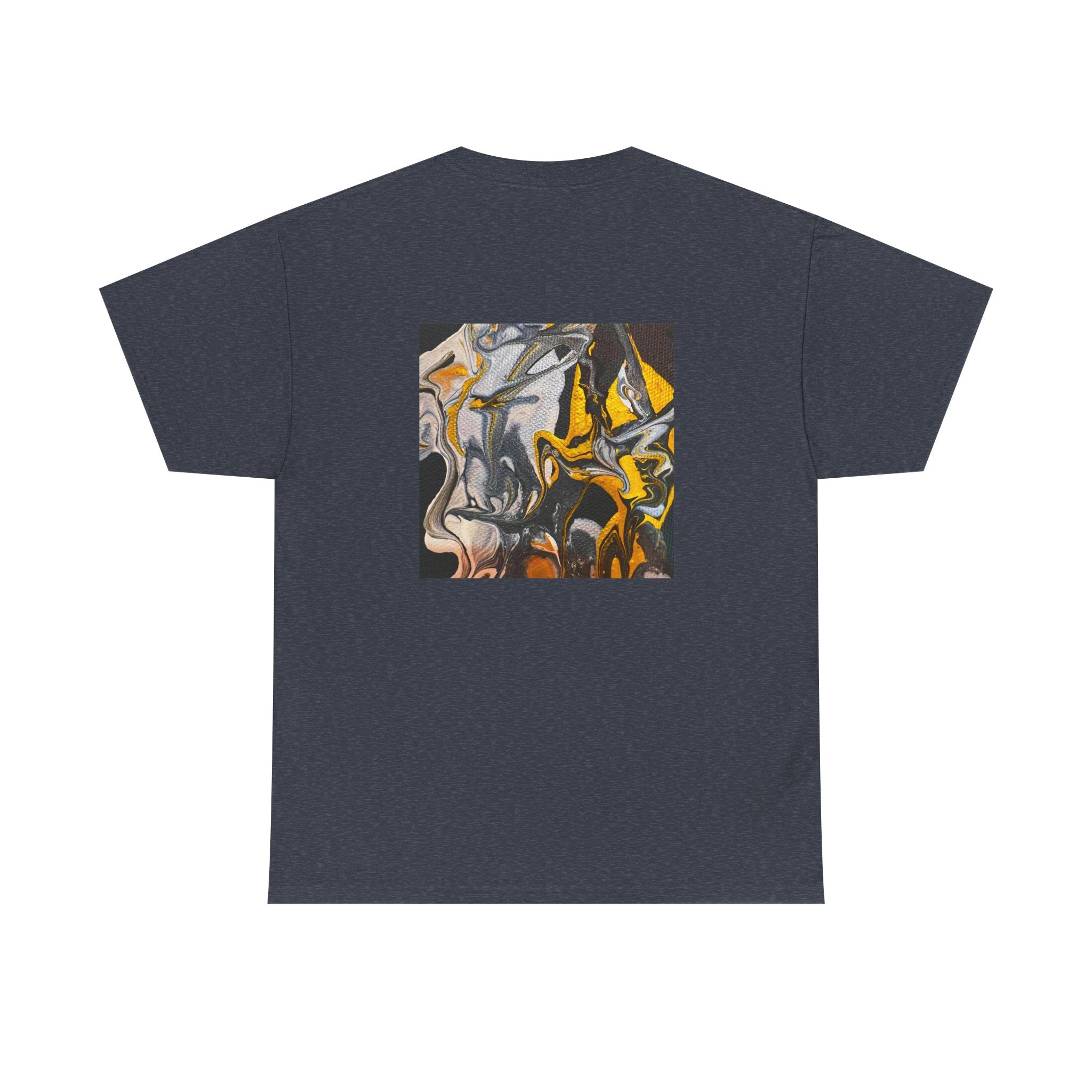Black and Gold Marble Abstract Tee |  Art Print T-Shirt