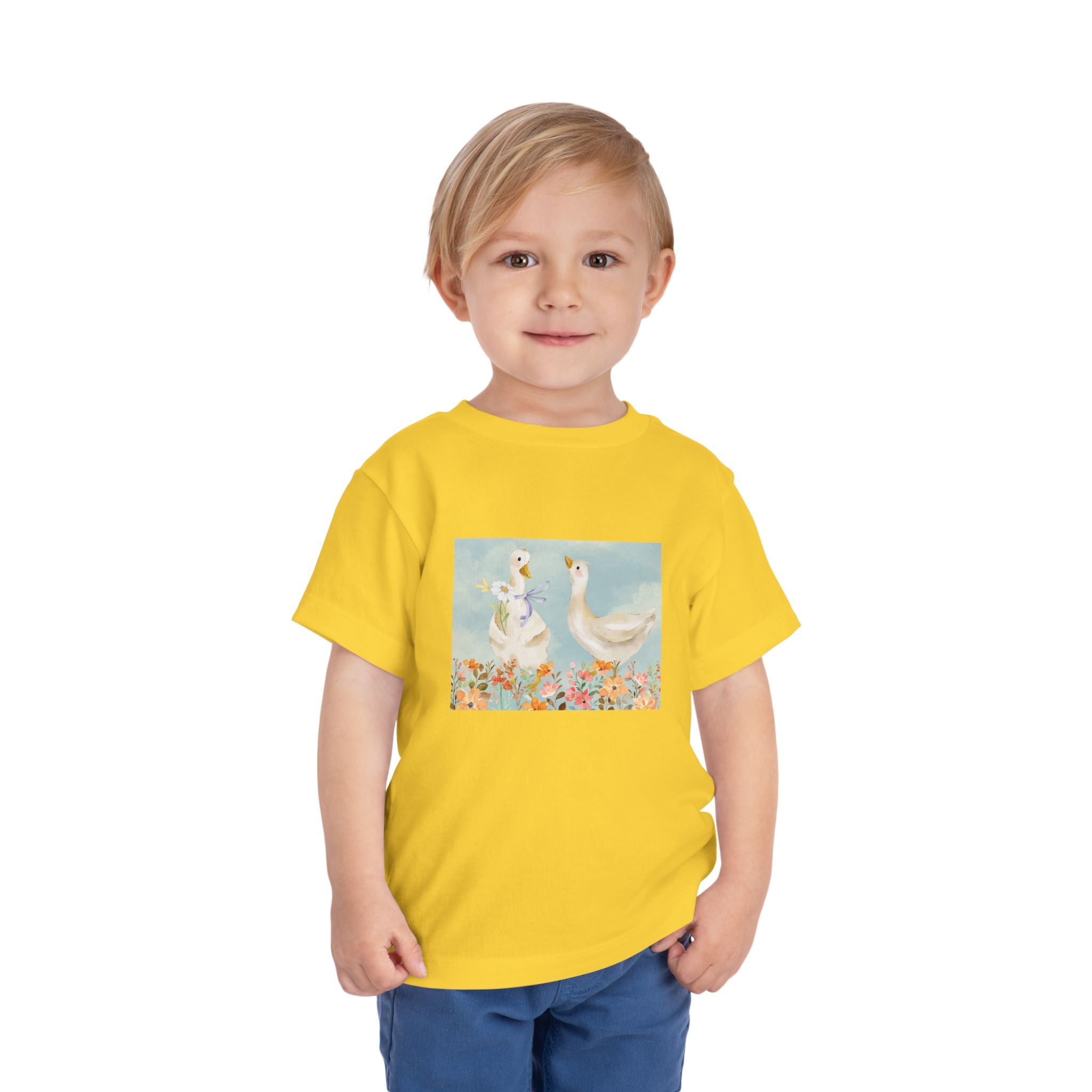 Mama and Baby Goose Toddler Tee | Spring Floral Animals