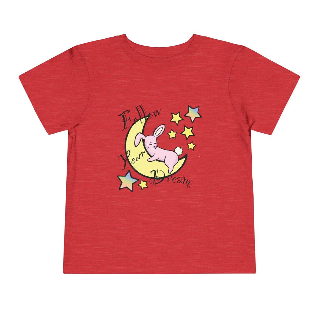 Sleeping Bunny on Moon toddler tee | pastel stars, I’ll Brew Dream design