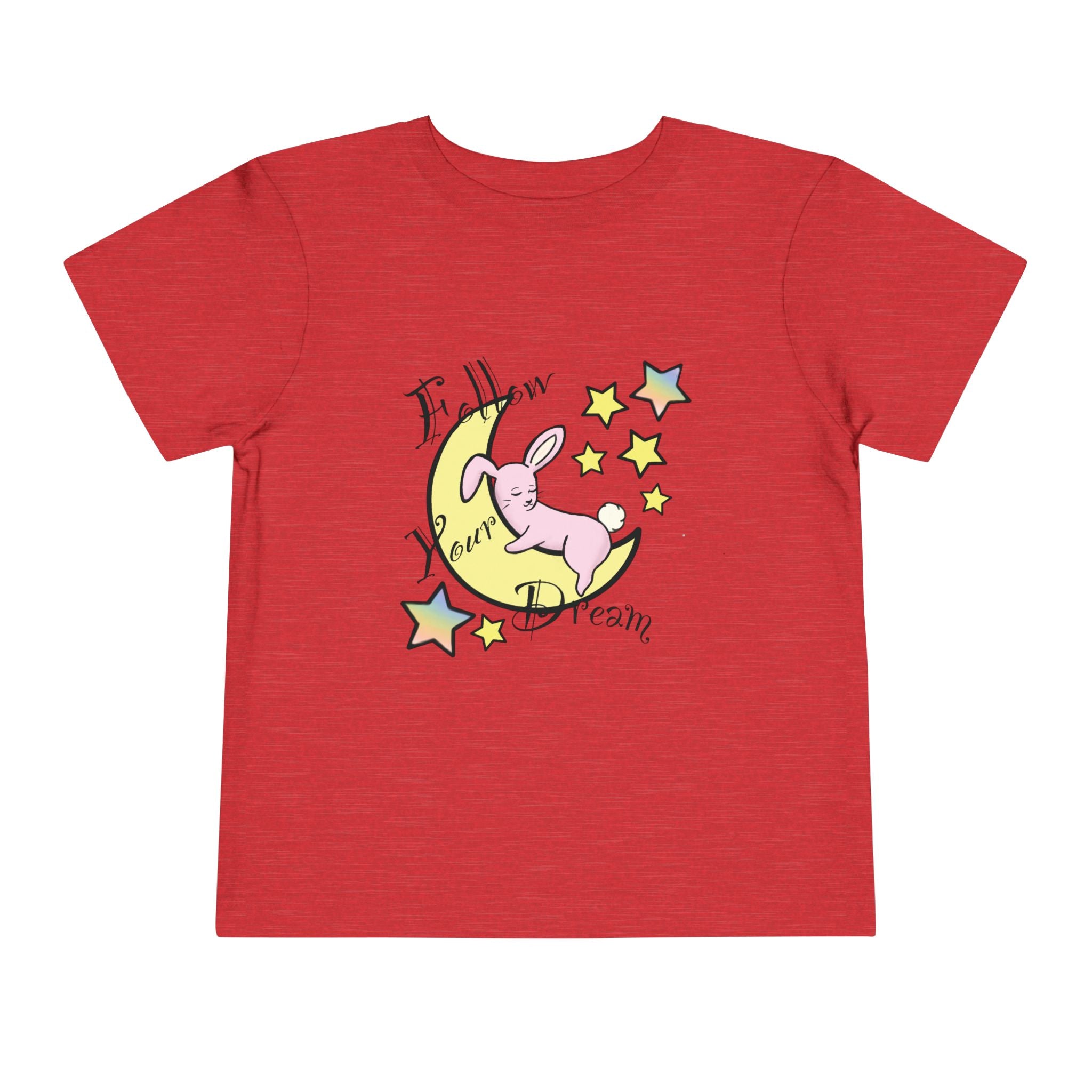 Sleeping Bunny on Moon toddler tee | pastel stars, I’ll Brew Dream design