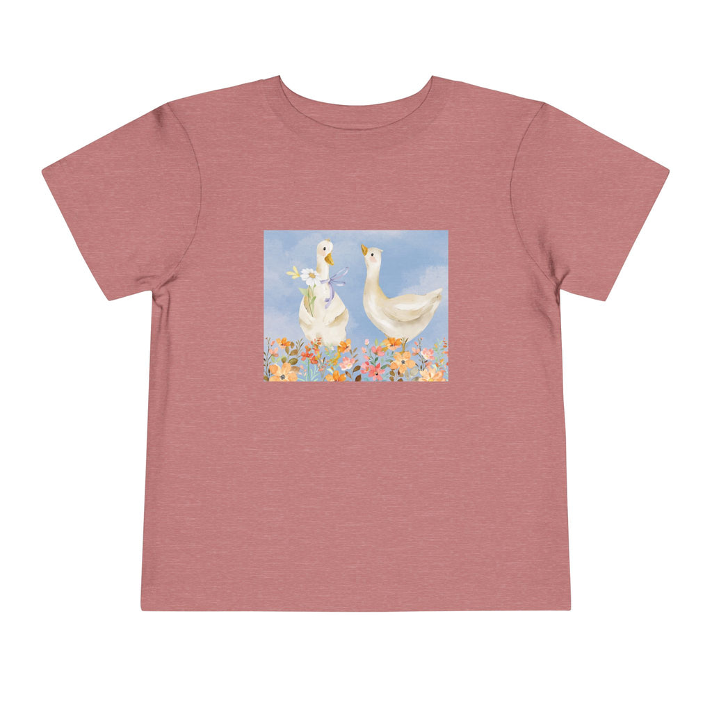 Mama and Baby Goose Toddler Tee | Spring Floral Animals