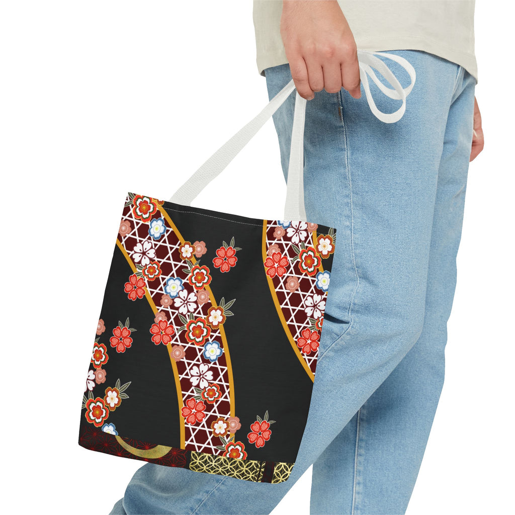 Copy of Floral Kimono Wave Tote Bag | Japanese Sakura Pattern