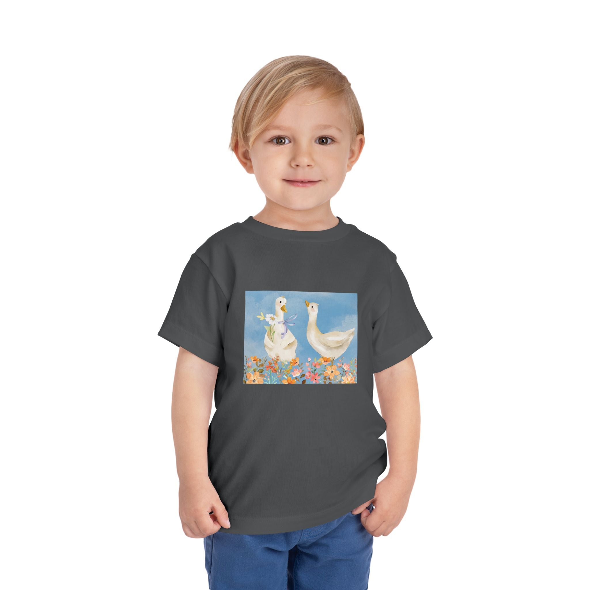 Mama and Baby Goose Toddler Tee | Spring Floral Animals