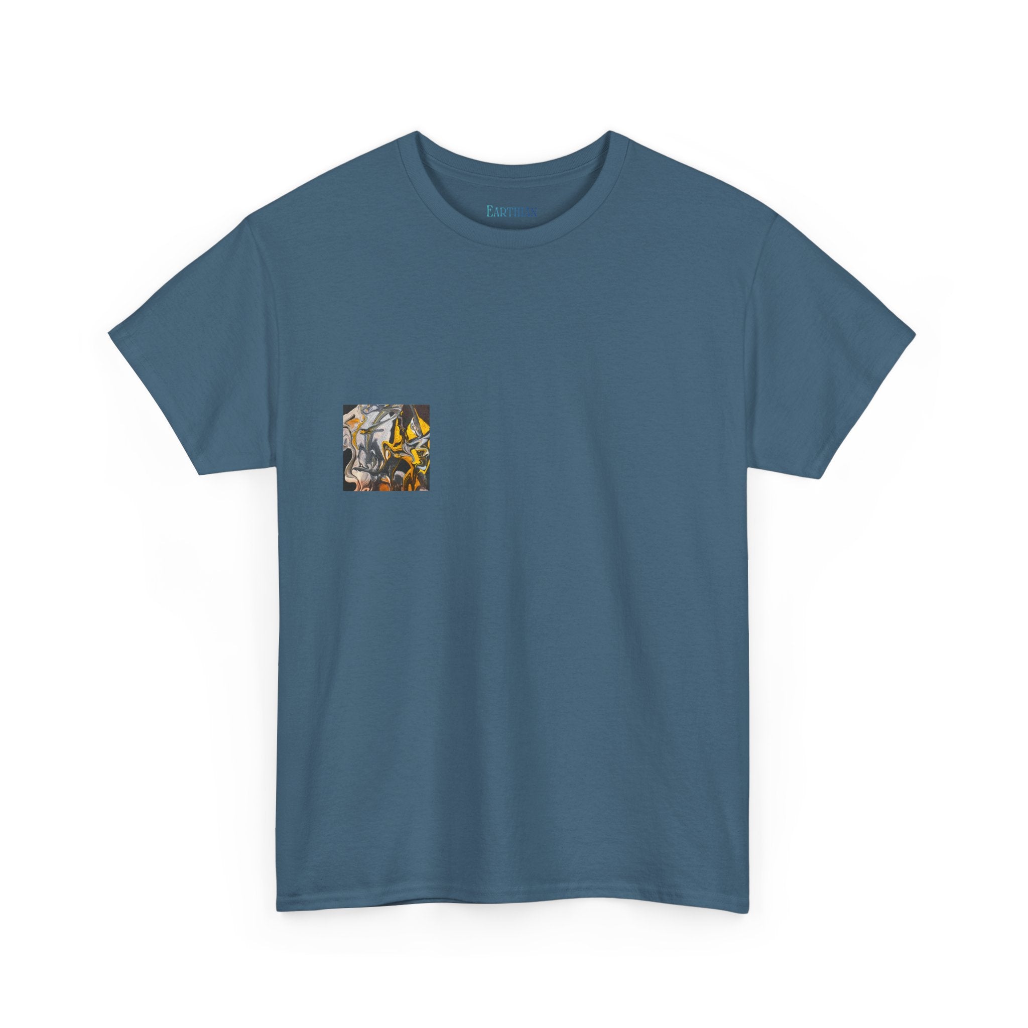 Black and Gold Marble Abstract Tee |  Art Print T-Shirt