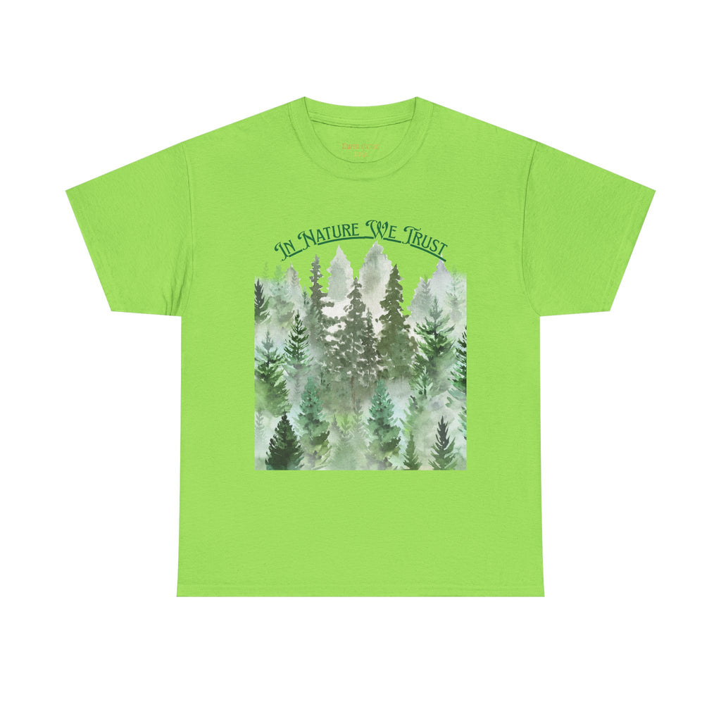 Copy of In Nature We Trust T-Shirt | Watercolor Forest Trees, Outdoors Nature Tee