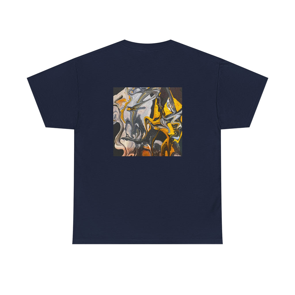 Black and Gold Marble Abstract Tee |  Art Print T-Shirt