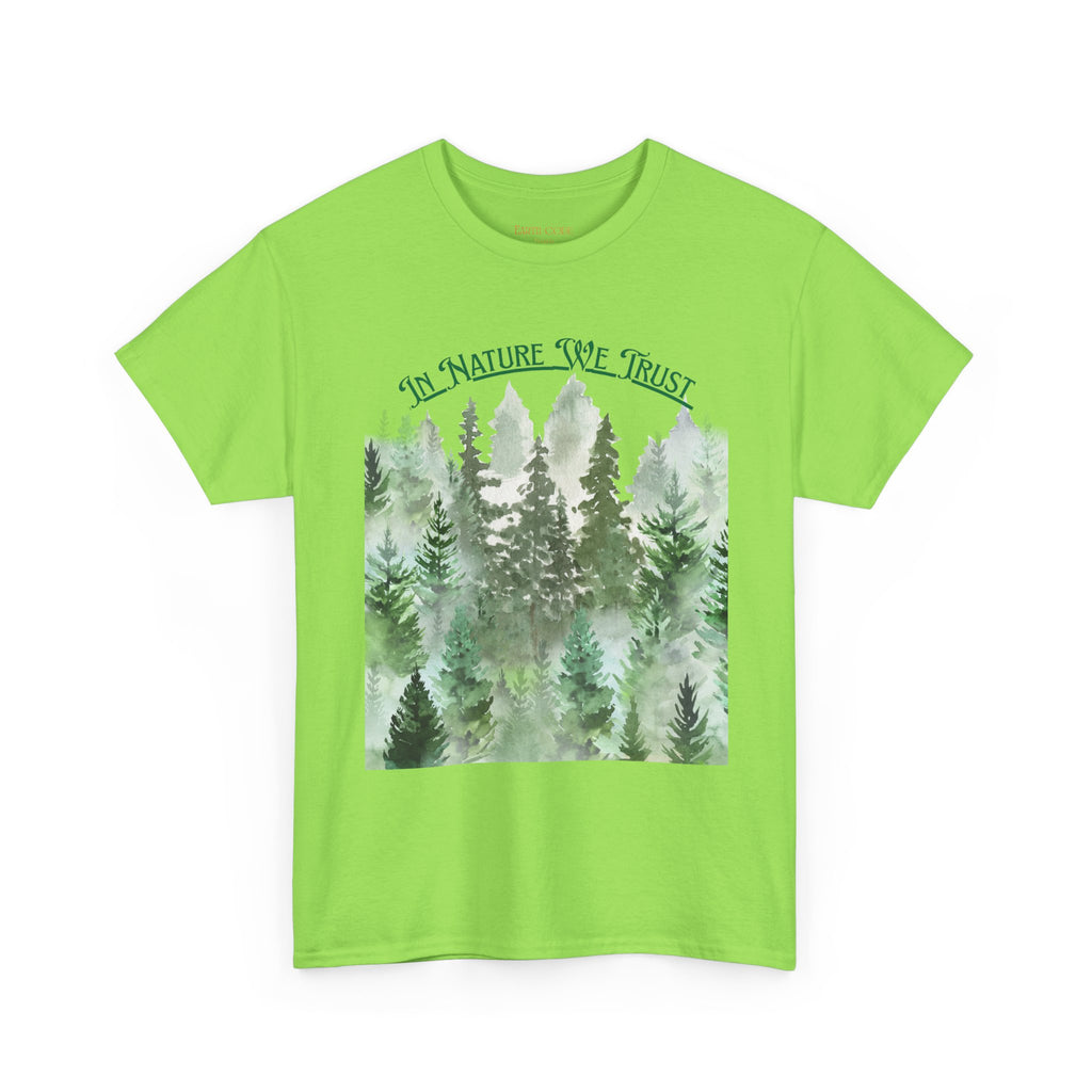 Copy of In Nature We Trust T-Shirt | Watercolor Forest Trees, Outdoors Nature Tee
