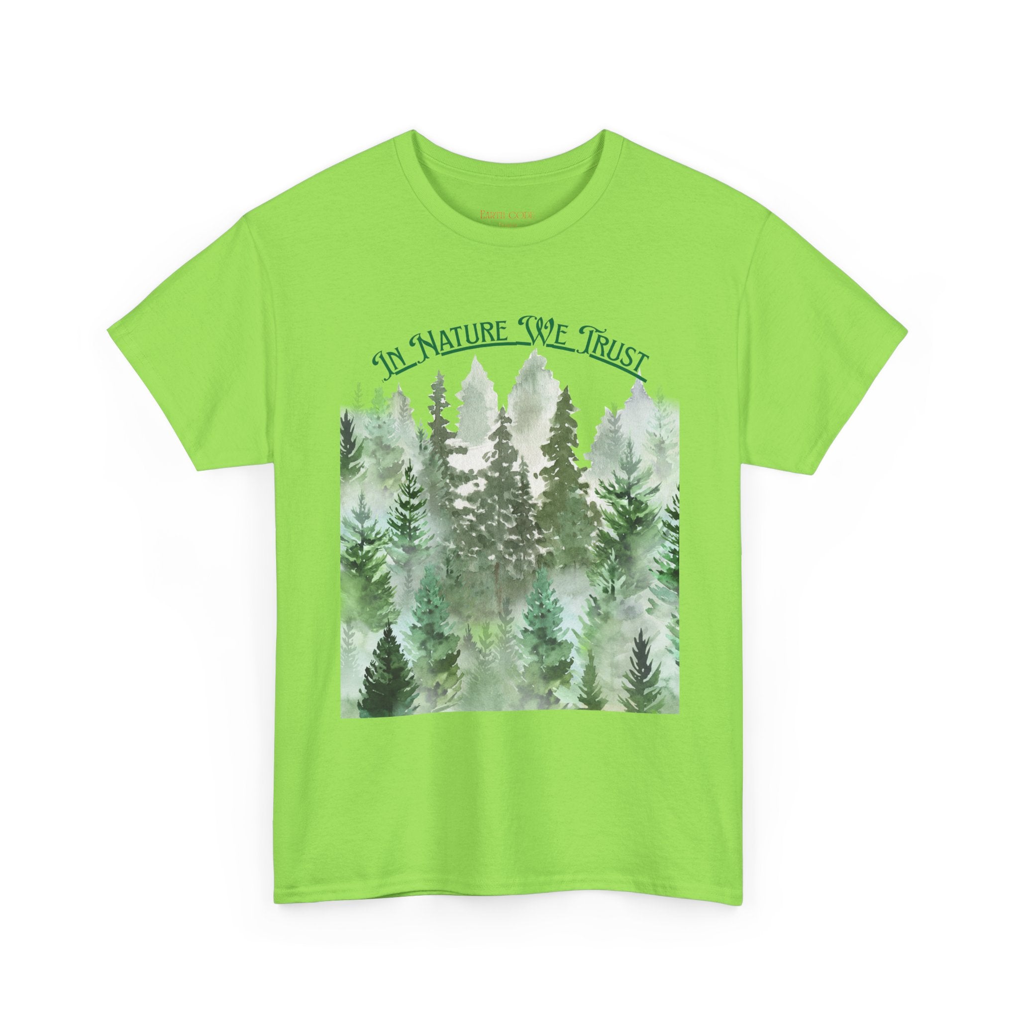 Copy of In Nature We Trust T-Shirt | Watercolor Forest Trees, Outdoors Nature Tee