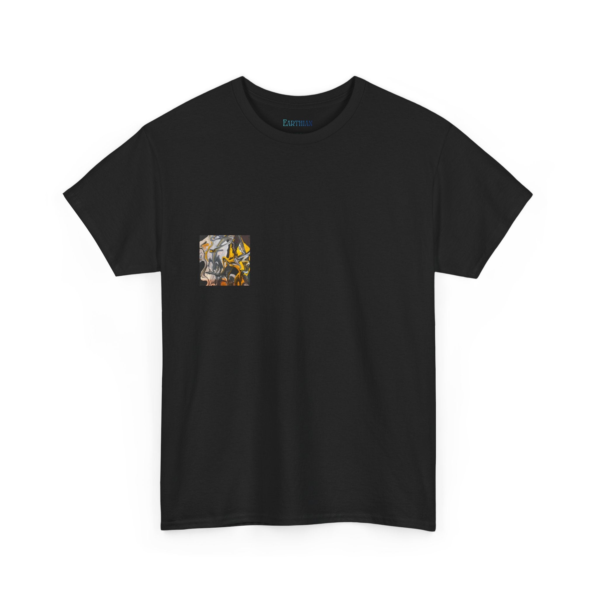 Black and Gold Marble Abstract Tee |  Art Print T-Shirt