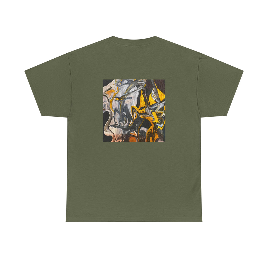 Black and Gold Marble Abstract Tee |  Art Print T-Shirt